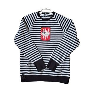 686 Forest Bailey‎ Crew  Womens Small  Black / White Stripe Sweatshirt